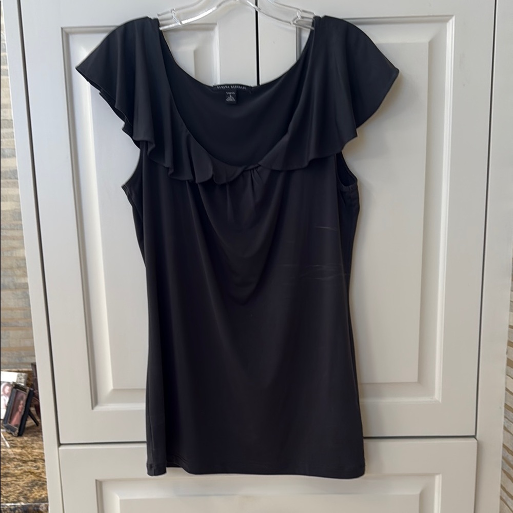 Elegant Dark Gray Ruffle Top